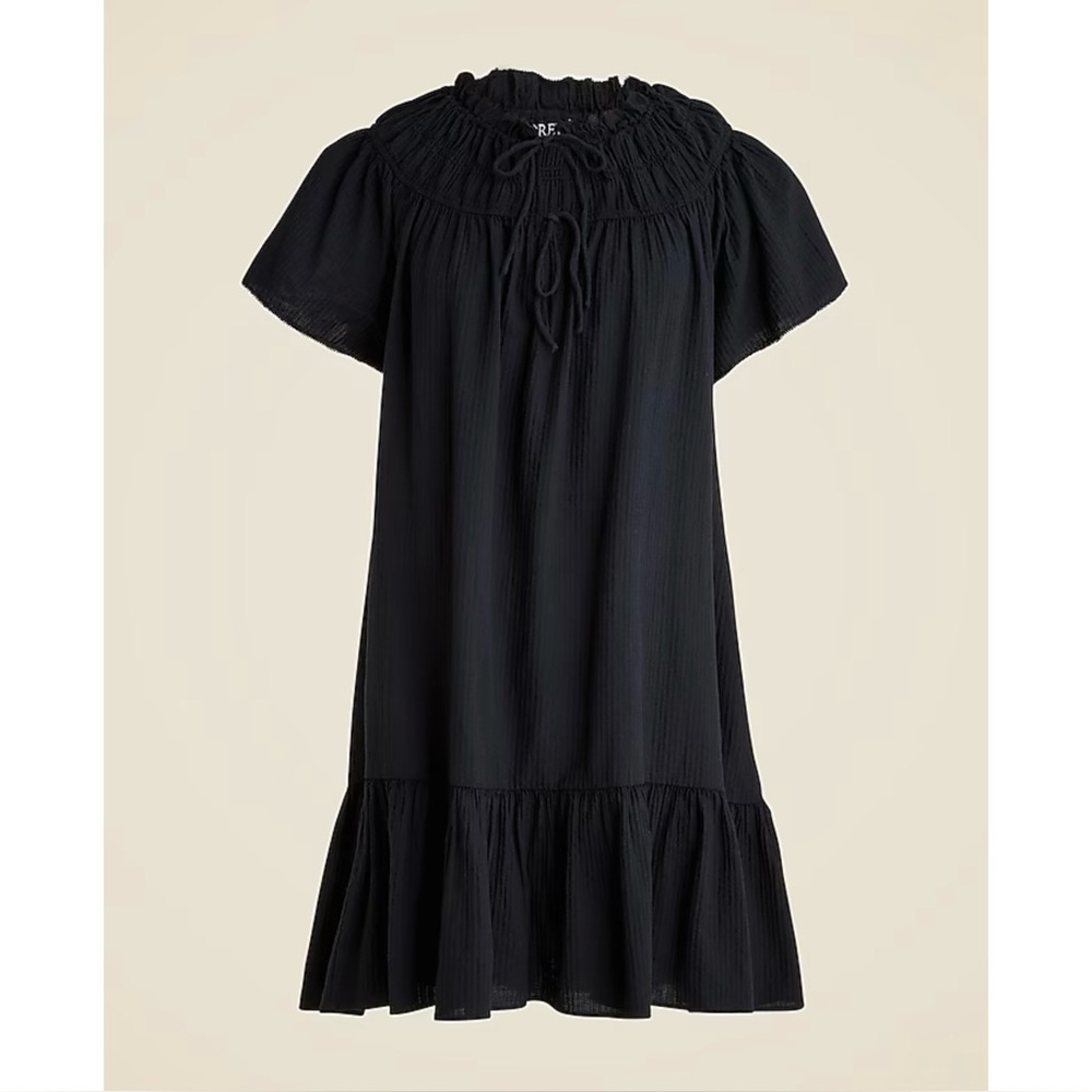 NWT J. Crew Airy Gauze Babydoll Dress Mini Black